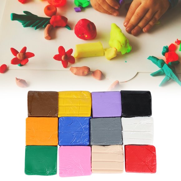 DIY Polymer Clay 12 Colors Set for Handmade Crafts, Kids Educational Modeling Clay Kit, Soft and Environmentally Friendly