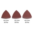 thumbnail image 3 of Uxcell 60 Packs 240/320/400 Grits 80mm Aluminum Oxide Triangular Sandpaper Sanding Pads, 3 of 6