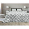 thumbnail image 1 of Vintage Floral Down Alternative Comforter, Soft Toned Leafy Swirling Bouquets Ethnic Style Flowers Spring Pattern, Microfiber Quilt for All Season, 5 Sizes, Dust and White, by Ambesonne, 1 of 3