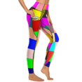 thumbnail image 2 of Color Block Yoga Pants Sexy Checkerboard Design Leggings Push Up Work Out Leggins Female Retro Stretch Sports Tights, 2 of 4