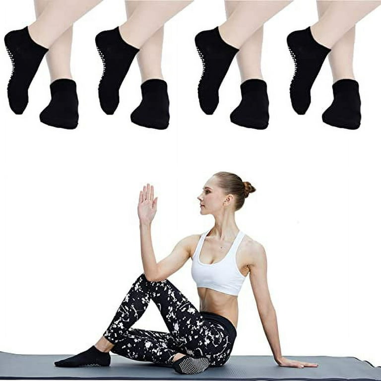 4 Pairs Of Non Slip Socks For Yoga Pilates Fitness Hospital Socks For Women