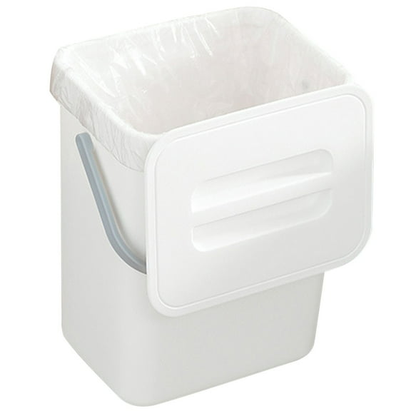 FESTFENDS Kitchen Trash Bin White Plastic 1Pcs 9.6x7.5in