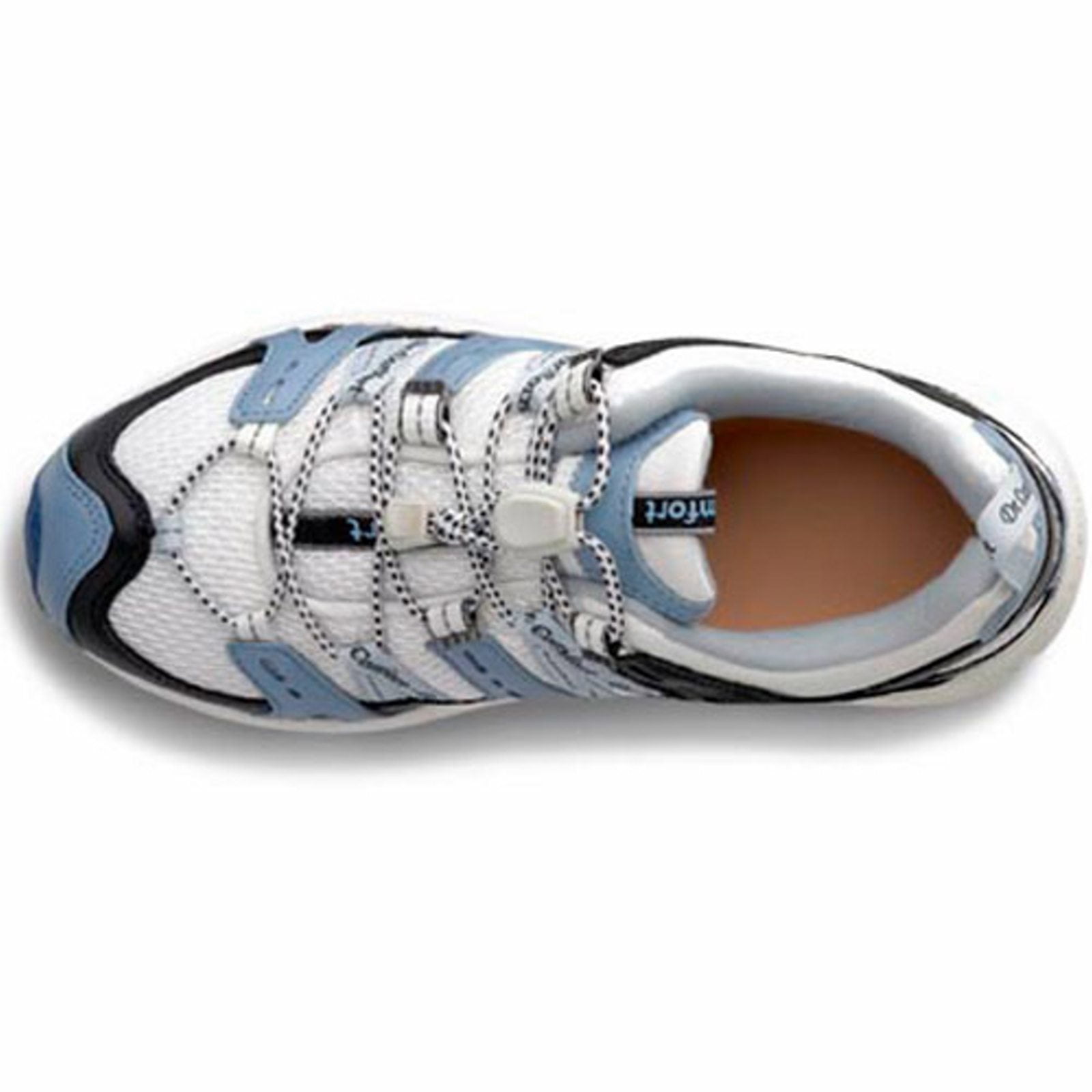 Dr. Comfort Refresh-X Women's Athletic Shoe: 9 Wide (W/2E) White/Blue Elastic & Standard Laces Dr. Comfort Refresh-X Women's Athletic Shoe: 9 Wide (W/2E) White/Blue Elastic & Standard Laces