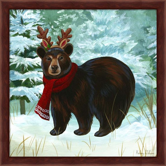 Great Art Now Winterscape I-Bear by Kelsey Wilson, Framed Wall Art, 13.25W x 13.25H