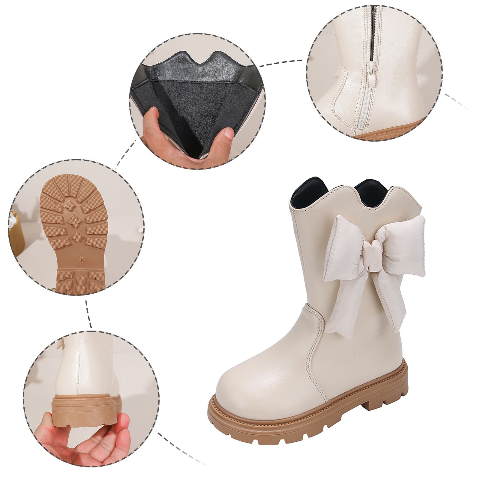 Amazon.com: EMRELOD Girls Ankle Boots Kids Comfortable Slip