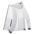 thumbnail image 5 of Rigardu jackets for men mens jacket Male Spring And Summer Sunscreen Ice Silk Thin Long Sleeved Zipper Hooded Solid Color Jacket White+XXL, 5 of 6