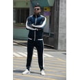 thumbnail image 2 of Chándal de terciopelo para hombre, conjunto de 2 piezas, sudaderas con cremallera, chaqueta, pantalones con bolsillos, 2 of 5