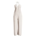 thumbnail image 6 of ClodeEU Women's Spaghetti Strap Jumpsuit, Loose Wide Leg Romper with Pockets for Summer and Vacation White,Women's Plus XL, 6 of 6