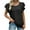 Black, variant on Women Short-Sleeve Crew Neck T-Shirt Short Sleeve Summer Solid Color Casual Tops Pullover T-shirt Women's Plus Ruffles Sweetheart Short Sleeve Summer Sunflower T Shirt Style B44334, Black L