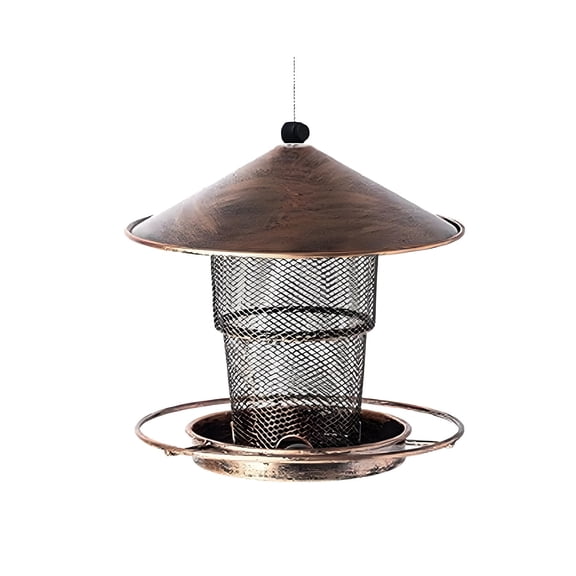 Bird Feeders for Outdoors Hanging, Large Seed Capacity Metal Bird Feeders, Wild Birds Cardinal Bird Feeder Bronze