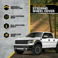thumbnail image 2 of Cat DuraGrip Car Steering Wheel Cover, Large 16 inch Size, Tire Tread Inspired Traction Grip Design, Black Steering Wheel Cover for Car Auto Truck Van SUV, 2 of 6