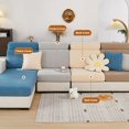 thumbnail image 4 of EIGTHTAIL Wear-Resistant Universal Sofa Cover  Stretch Couch Cushion Slipcovers Replacement  Anti-Slip L Shape Sofa Covers  Chaise Lounge Sofa Slipcover（Chaise Cover/Beige）, 4 of 10
