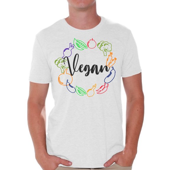 Awkward Styles Vegetables T-Shirts for Men Vegetarian Mens T Shirts Clothes for Men Original Men's Shirts Vegan Men's Fashion Vegetarian Gifts Vegan Friendly Clothing Collection Hey Vegetarians