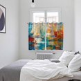 thumbnail image 4 of Nautical Boat Kitchen Curtains 72 Inch Length, Colorful Abstract Grunge Art Painting Grommet Top Bedroom Living Room Curtains, Light Filtering Cafe Curtain Drapes 2 Panels Set 104''x72'', 4 of 9