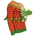 thumbnail image 7 of UglyChristmasSweater 3D Dinosaur Triceritops Detacheable Stuffed Animal Funny Knitted Multicolor, 7 of 7