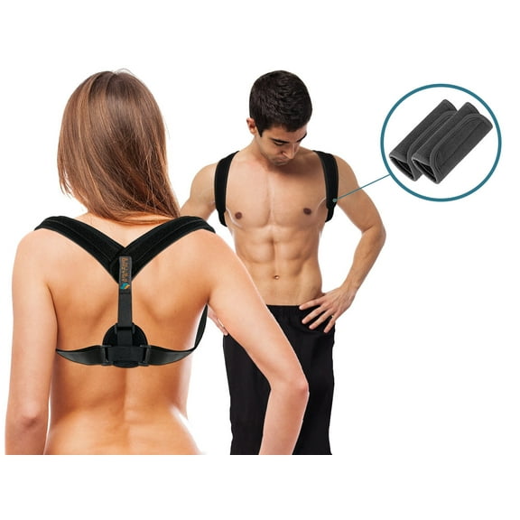 Back Support Brace & Posture Corrector for Men, Women & Teens, an Ultimate Solution for Slouching, Kyphosis, Back & Neck Pain Relief, with Free Underarm Pads by Amazing Prime