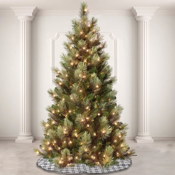 National Tree Company 9 ft. Pre-Lit Charleston Pine Artificial Christmas Tree with 600 Clear Lights, Full Profile