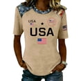 thumbnail image 2 of USA 250th Anniversary Shirt for Women American Flag Print T Shirts Fourth of July Clothes Casual Crewneck Summer Tops, 2 of 4