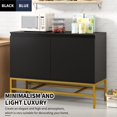 thumbnail image 6 of Atumon Black Accent Cabinet with 2 Doors, Buffet Cabinet with Adjustable Shelves, Modern Storage Cabinet with Gold Metal Legs, Wood Storage Cabinet Furniture for Living Room Entryway Dining Room, 6 of 10