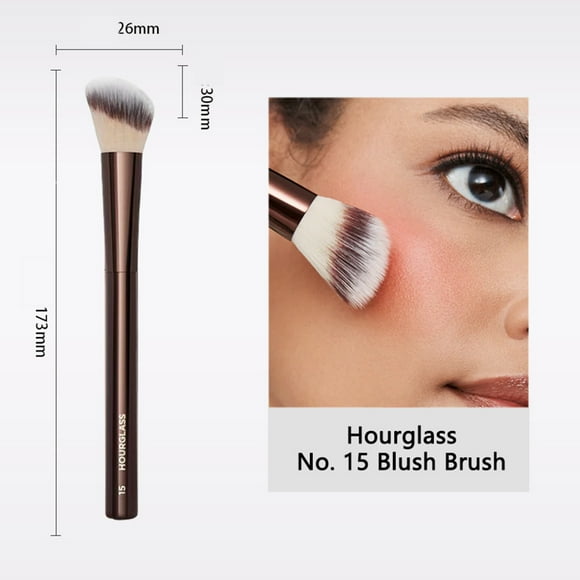 No. 15 Hourglass Blush Brush Angled Contour Blush Stippling Brush Cheeks Cream Liquid Blushes Makeup Brushes Cream Blush Brush
