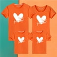 thumbnail image 2 of WREESH Family Matching T-Shirts for Women Comfortable Crew Neck Short Sleeve Tops with Heart Prints for Family Outings Orange, 2 of 5
