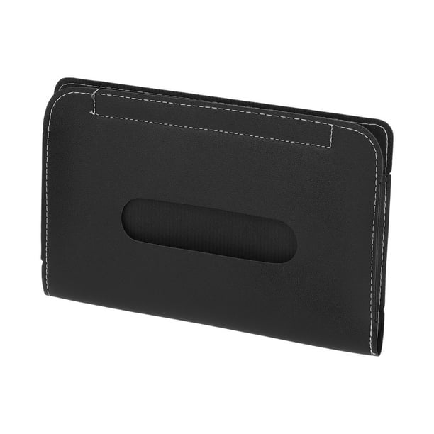 Portatissues para Auto, Soporte de Servilletas para Visor del Sol, Portatissues para Reposabrazos de Auto, Funda de Caja de Servilletas de Ante Negro