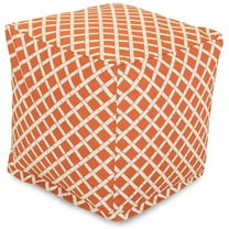 Majestic Home Goods Cube Pouf Bamboo Burnt Orange