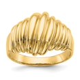 thumbnail image 4 of 14K Yellow Gold Polished Scalloped Dome Ring Size 7, 4 of 6
