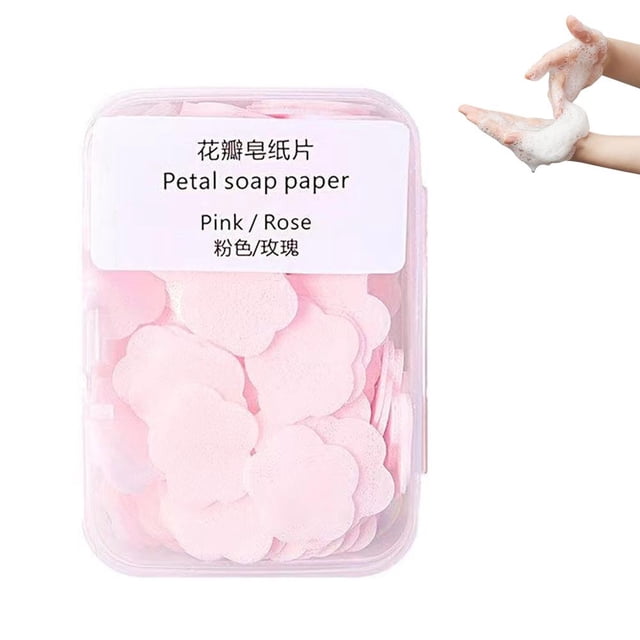 Disposable Petal Shaped Soap Sheets For Travel, 4 Fresh Fragrances, Light and Soluble, For Hand Washing