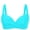 Blue, variant on Women's Twist Front Bikini Top V Neck Push Up Padded Swimsuit Top Elegant Bathing Suits Black L(L)