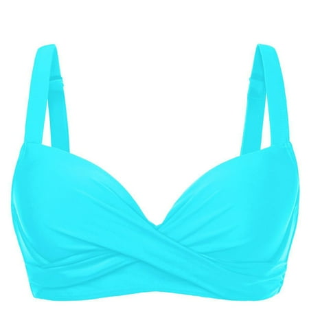 Arnsht Women Underwire Bikini Top - Push Up Swim Top Only Bra Padded Swimsuit Tops 2025 Soft Comfortable Breathable Bathing Suit Tops Blue S