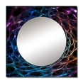 thumbnail image 2 of Designart "Eternal Mesh Space Grid I" Fractals Blue Large Square Mirror - Square Bedroom Mirror Printed Wall Decor - Transitional Square Printed Wall Mirror Art, 2 of 5