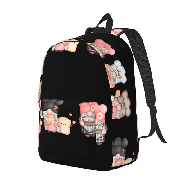 Balery Baker Gnome Mochila Clásica Impresa Básica para Viaje, Mochila Escolar Resistente al Agua, Mochila de Lona con Correas Ajustables-Medium