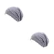 thumbnail image 4 of Jumpingount Sombreros de invierno con forro de satén para mujer, diseño elástico, quimioterapia de moda, regalos transpirables, suministros de uso, gris gris oscuro 2piezas Jumpingount CBP393735, 4 of 5