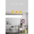 thumbnail image 4 of FSLiving H-Style Track Mount Pendant Fixture Scandinavian Style Pendant Lights for Kitchen Hanging Lamp Modern Wood and Aluminium Light Customizable,Yellow - 3 Lights, 4 of 6