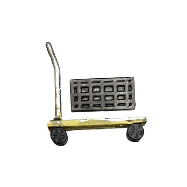 HILABEE 1/64 Mini Diable à Main Atelier Auto Mini Chariot Poussoir Poupée Scène Présentoir Modèle Jaune