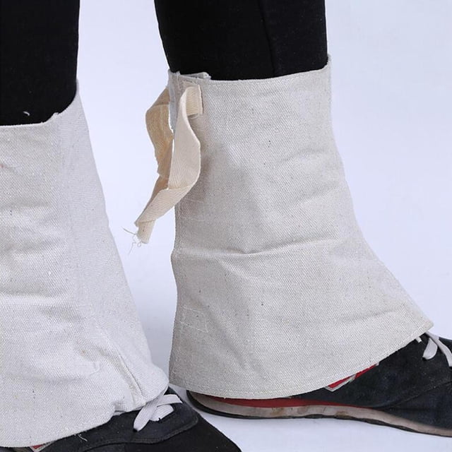 Zapatos de protección shamjiam 1 Par de trabajo de soldadura Hechos de Polainas de soldadura de material cuero