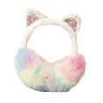 thumbnail image 4 of Orejeras de orejas de gato de peluche, plegables y bonitas, para mujeres y adolescentes al aire libre. Blanco, 4 of 9