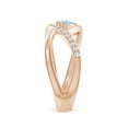 thumbnail image 3 of Angara Natural 0.3 Ct. Aquamarine with Diamond Solitaire Ring in 14K Rose Gold for Women (Ring Size: 3), 3 of 9