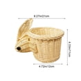 thumbnail image 3 of Beige Plastic Woven Storage Basket With Easter Bunny Design, Multifunctional Compartment For Fruit, Snack Organizer And Home Decoration, 8.27X4.72X4.33In 0.52Lb, 3 of 9