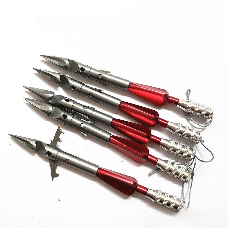 5pcs Stainless Steel Swim Bladder Fishing Arrows Darts Slingshot Shooting Tools