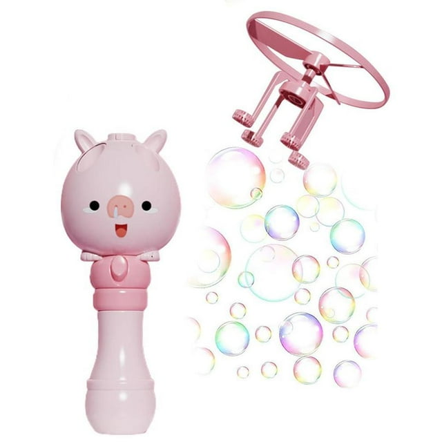 Baohd Bubble Machine Flying Bamboo Dragonfly Bubble Machine Children's Cute Bubble Maker Pink