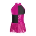 thumbnail image 2 of iiniim Girls Gymnastic Bodysuit Ballet Latin Tassel Dress Leotard Sequins Salsa Samba Dance Costume Hot Pink 12, 2 of 7