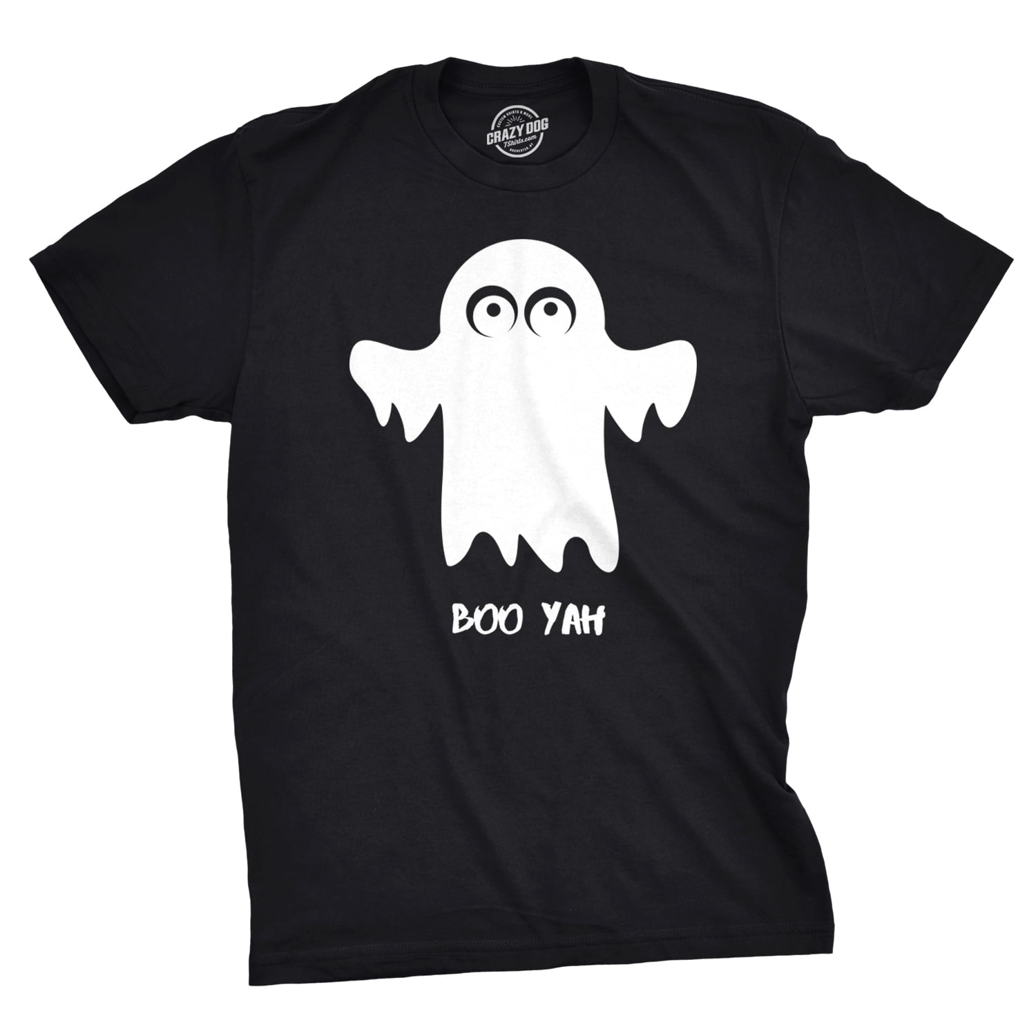 Crazy Dog T-Shirts - Mens Boo Yah Funny Spooky Cute Halloween October Fall Ghost T shirt