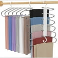 thumbnail image 1 of Trousers Hangers Space Saving Pants Hangers 6 Layers Pants Hanger Rack Non-Slip Clothes Organizer Multi-functional Wardrobe Hanger Closet Storage Organizer, 1 of 8