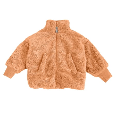 

TAIAOJING Toddler Cute Jacket Kids Baby Children Warm Girl Boy Flannel Winter Sweatshirt Thick Coats Warm Outwear 120