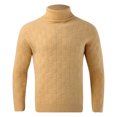 thumbnail image 1 of Gibobby Suéter cuello alto hombre Suéter de cuello alto ajustado para hombre, Tops térmicos de punto básicos informales de otoño e invierno(Amarillo,XG), 1 of 3