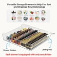 thumbnail image 4 of WOPITUES Rolling Storage Cart with 10 Drawers, Wood Craft Storage Cart, Makeup organizer with 10 Dividers,White, 4 of 13