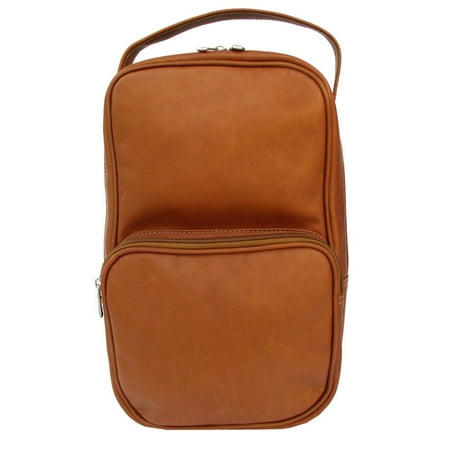 Piel Leather Carry-All Vertical Shoe Bag - Saddle