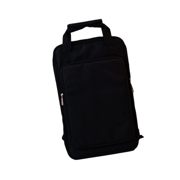 Bolsa para baquetas/mazos de batería, resistente al agua, correas ajustables, portátil, de gran capacidad negro